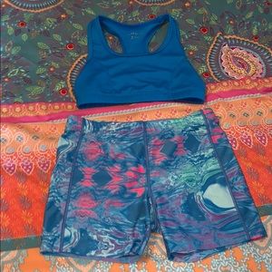Girls sport bra and short set
